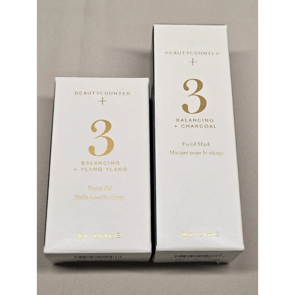 Beautycounter+ Balancing Charcoal Facial Mask & Facial Oil No. 3 NEW